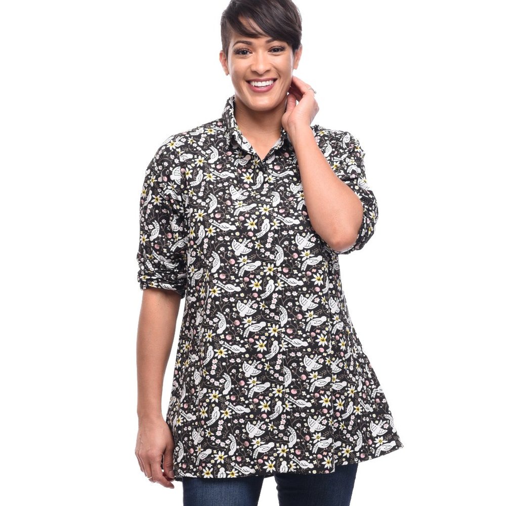 Logan Blouse in Robin Print by Tulip Clothing NWT